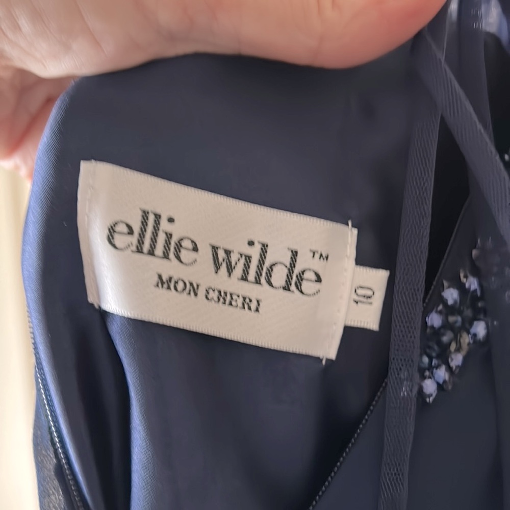Ellie Wilde Mon Cheri Beaded Top Evening dress Navy Blue Size 10 - Picture 11 of 11